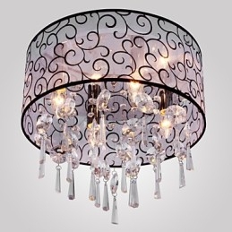 Moderne zeitgenössische Trommel Kristall galvanisierte Metall Unterputz