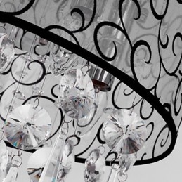 Moderne zeitgenössische Trommel Kristall galvanisierte Metall Unterputz