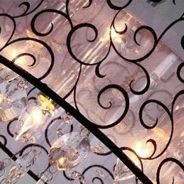 Moderne zeitgenössische Trommel Kristall galvanisierte Metall Unterputz