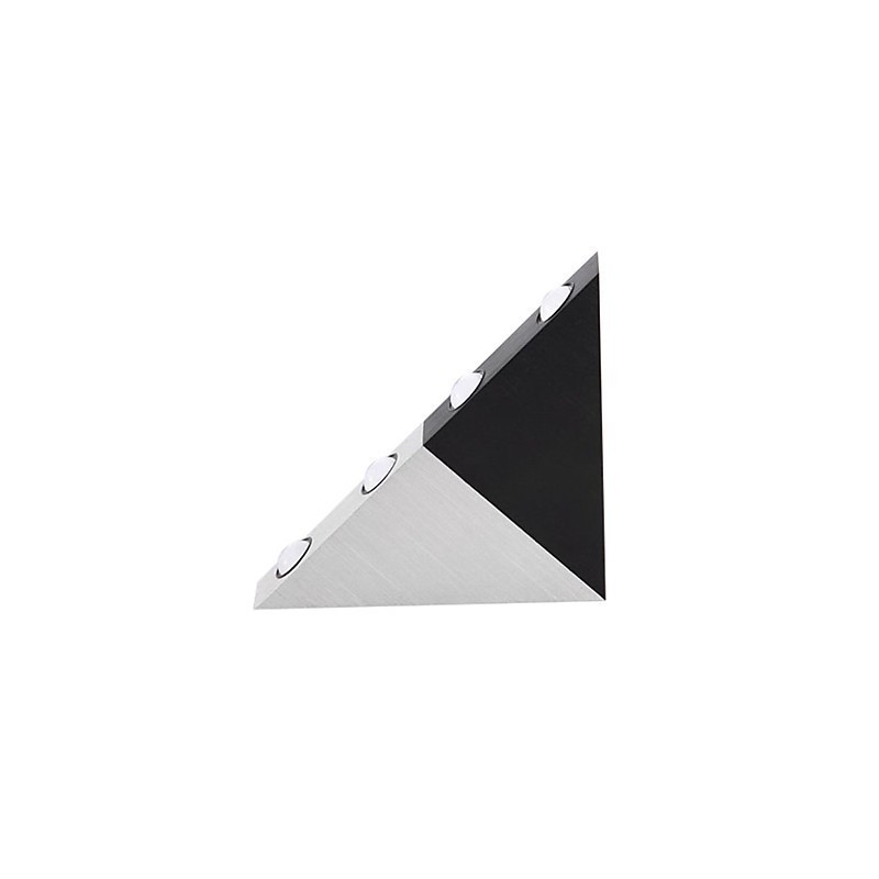 Moderne Wandleuchte in Schwarz und Silber mit schickem Dreiecksdesign