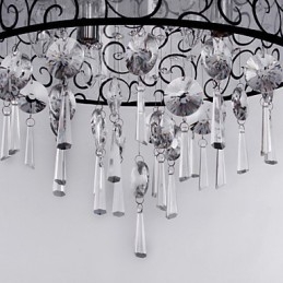 Moderne zeitgenössische Trommel Kristall galvanisierte Metall Unterputz