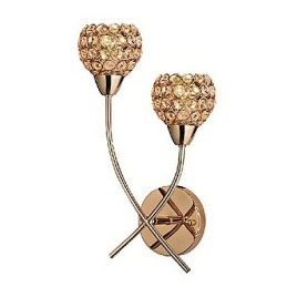 Kristallgoldene Wandleuchte in 2 Lichtern