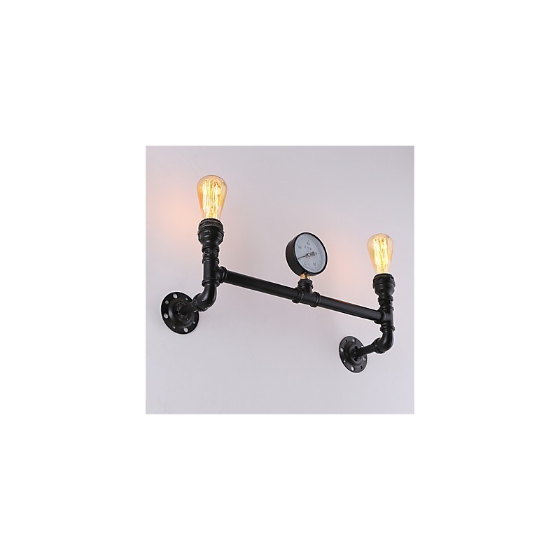 2 Köpfe Vintage Industrielle Rohr Wandleuchten Schwarz Kreative Lichter Restaurant Cafe Bar Dekoration Beleuchtung