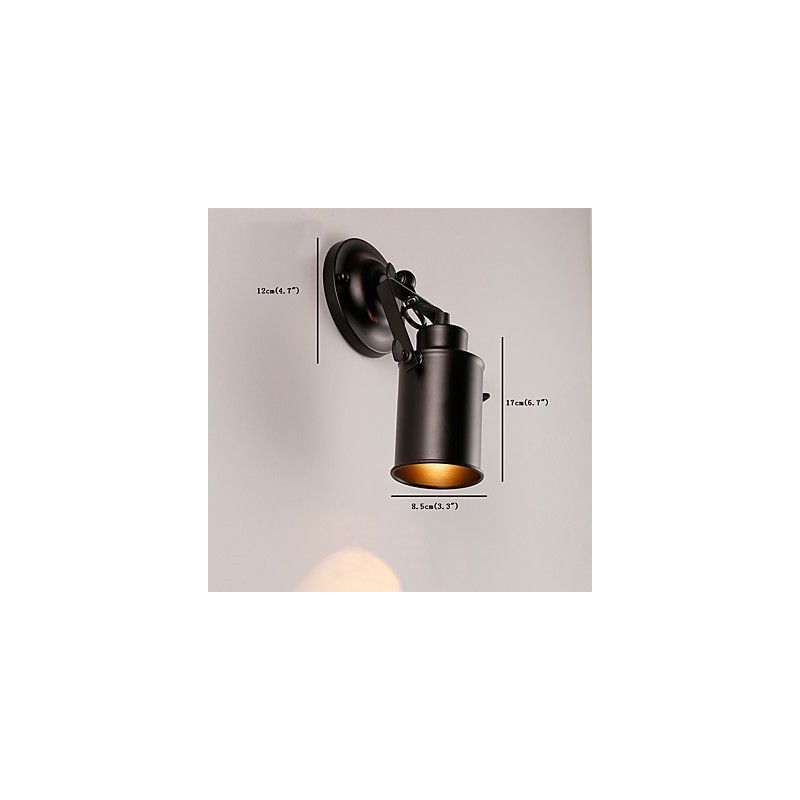 Vintage Schwarz Metall Loft Wand Leuchte Wohnzimmer Esszimmer Flur Cafe Bars Bar Wand Lampe