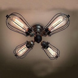 Deckenleuchte aus Metall im Vintage-Mini-Stil mit Malerei