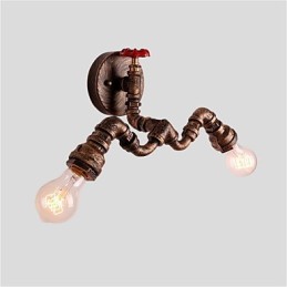 Vintage Industrielle Rohrwandleuchten Kreative Lichter Restaurant Cafe Bar Dekorationsbeleuchtung mit 2 Lichtern Lackiert