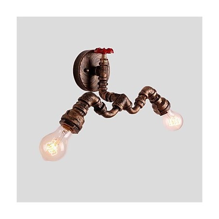 Vintage Industrielle Rohrwandleuchten Kreative Lichter Restaurant Cafe Bar Dekorationsbeleuchtung mit 2 Lichtern Lackiert Vintage Industrielle Rohrwandleuchten Kreative Lichter Restaurant Cafe Bar Dekorationsbeleuchtung mit 2 Lichtern Lackiert