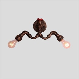 Vintage Industrielle Rohrwandleuchten Kreative Lichter Restaurant Cafe Bar Dekorationsbeleuchtung mit 2 Lichtern Lackiert