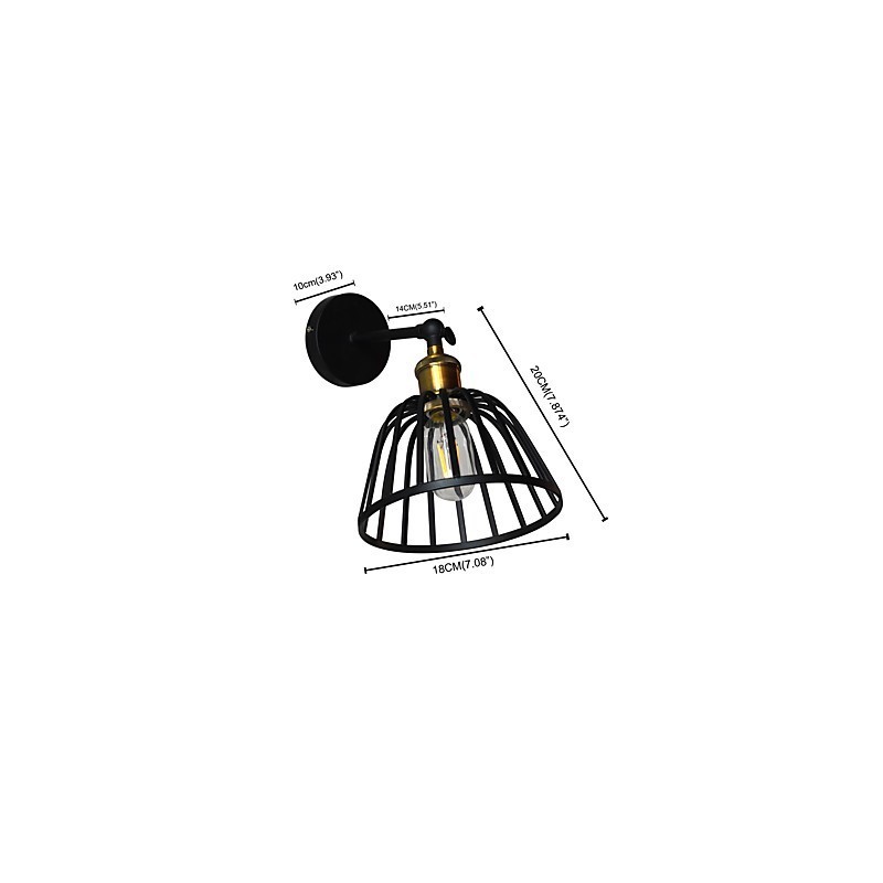 Licht lackiertem Stahl Wandleuchte dumm schwarz amerikanischen Kaffee Dekoration Retro Wandleuchte Lichtschwert Lampe an der Wand