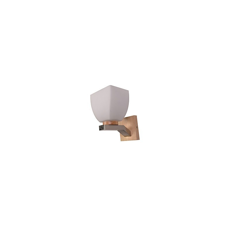 Einfache Wandlampe, Nachttischlampe mit Glasschirm und Massivholz für Schlafzimmer, Kommode, Wohnzimmer, Babyzimmer, Studentenwohnheim, Couchtisch, Bücherregal