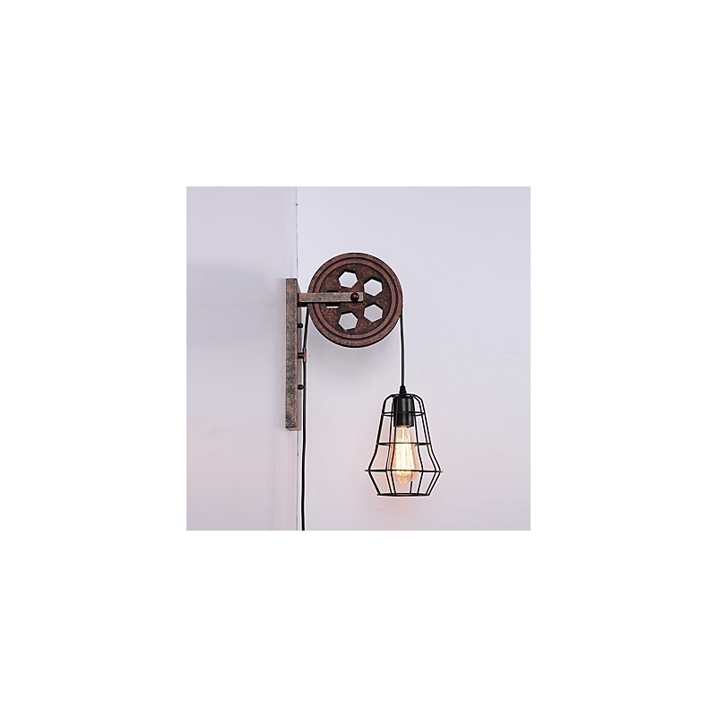 Industrielle Retro Eisen Wandleuchte Kreative Persönlichkeit Lift Pully Wandleuchte
