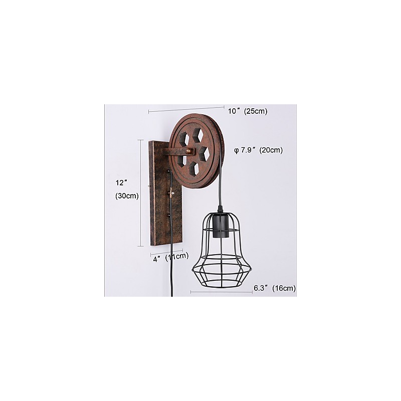 Industrielle Retro Eisen Wandleuchte Kreative Persönlichkeit Lift Pully Wandleuchte