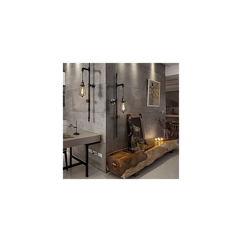 Retro Industrielle Rohrwandleuchten Einfache Loft Schwarz Vogelkäfig Metall Wohnzimmer Esszimmer Küche Bar Café Dekoration Beleuchtung