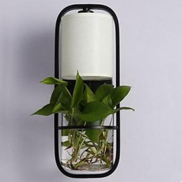 Moderne Eisen kreative Topfpflanze Glas Wandleuchte