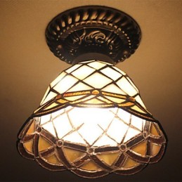 Europäische ländliche kreative Kunst Buntglas absorbieren Kuppellampe Licht