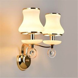 Moderne, zeitgenössische galvanisierte Funktion für Augenschutz-Wandleuchten im Kristall-Mini-Stil