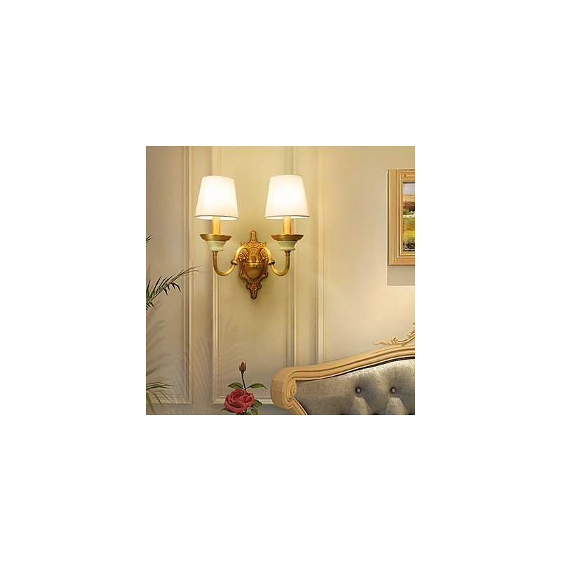 Einfaches Landhaus, traditionelles klassisches Messing-Feature für Wandleuchten im Mini-Stil, Uplight-Wandleuchter