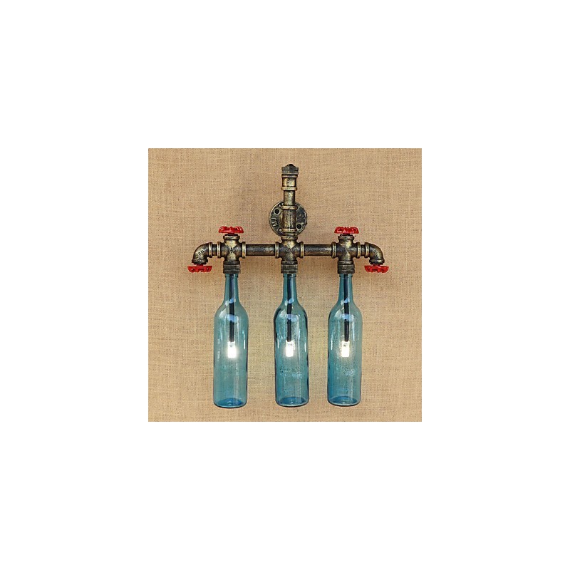 Retro Industrielle Wind Schalter Wasserflasche Wandleuchte Wandleuchte Blau