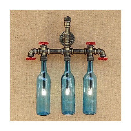 Retro Industrielle Wind Schalter Wasserflasche Wandleuchte Wandleuchte Blau Retro Industrielle Wind Schalter Wasserflasche Wandleuchte Wandleuchte Blau