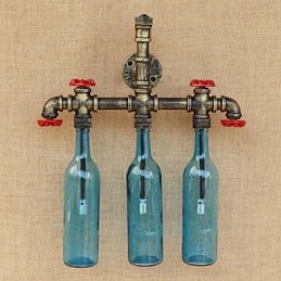 Retro Industrielle Wind Schalter Wasserflasche Wandleuchte Wandleuchte Blau