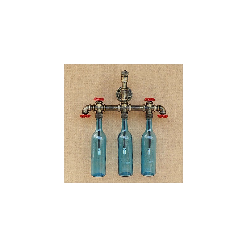 Retro Industrielle Wind Schalter Wasserflasche Wandleuchte Wandleuchte Blau