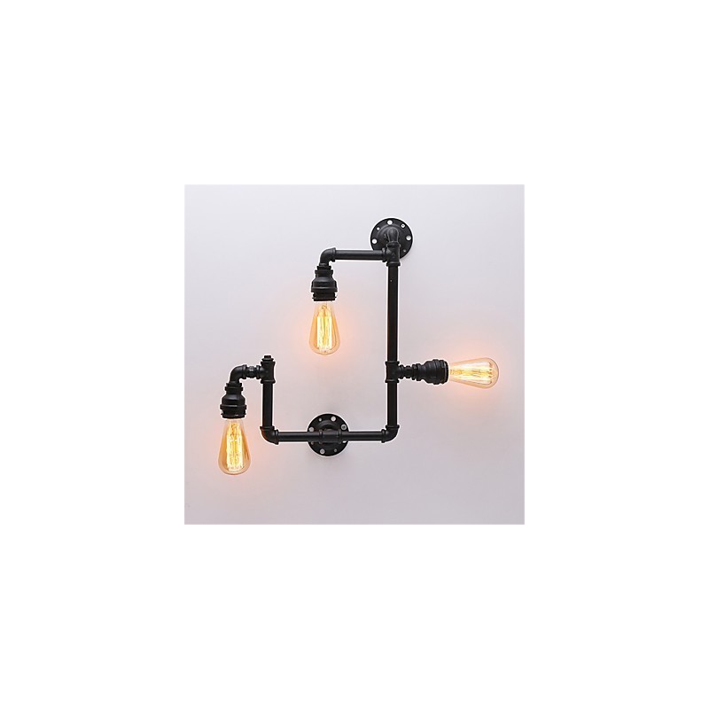3 Köpfe Vintage Industrielle Rohr Wandleuchten Schwarz Kreative Lichter Restaurant Cafe Bar Dekoration Beleuchtung