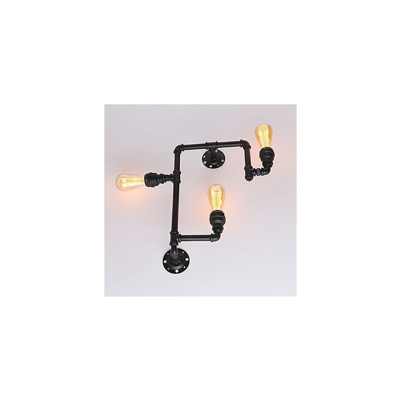 3 Köpfe Vintage Industrielle Rohr Wandleuchten Schwarz Kreative Lichter Restaurant Cafe Bar Dekoration Beleuchtung