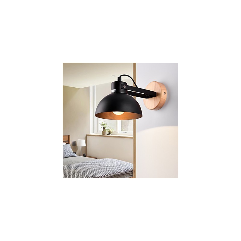 Vintage Holz Art Deco Metall Metall Rustikale Wandleuchte Wohnzimmer Esszimmer Flur Wandlampe Schwarz Weiß Optional