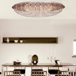 Moderne zeitgenössische Kristall Chrom Metall Unterputz