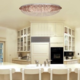 Moderne zeitgenössische Kristall Chrom Metall Unterputz