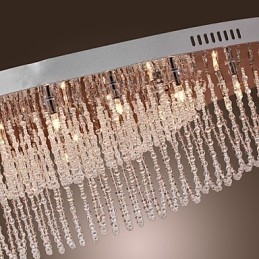 Moderne zeitgenössische Kristall Chrom Metall Unterputz