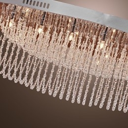 Moderne zeitgenössische Kristall Chrom Metall Unterputz