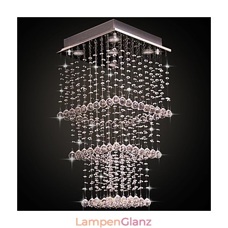 Moderne zeitgenössische Kristall galvanisierte Metall Flush Mount