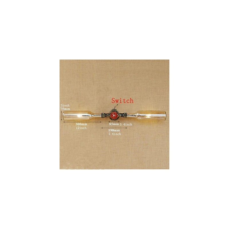 Retro American Village Creative Industry Wind Designer Wasserflasche Wandleuchte Wandleuchte Bernstein