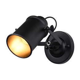 Wandleuchte aus lackiertem Stahl, dumme schwarze amerikanische Kaffeedekoration, Retro-Wandleuchte, Lichtschwertlampe an der Wand