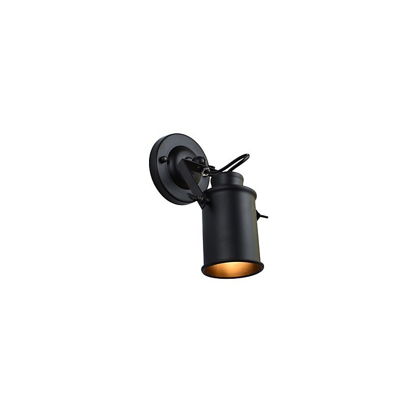 Wandleuchte aus lackiertem Stahl, dumme schwarze amerikanische Kaffeedekoration, Retro-Wandleuchte, Lichtschwertlampe an der Wand