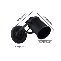 Wandleuchte aus lackiertem Stahl, dumme schwarze amerikanische Kaffeedekoration, Retro-Wandleuchte, Lichtschwertlampe an der Wand