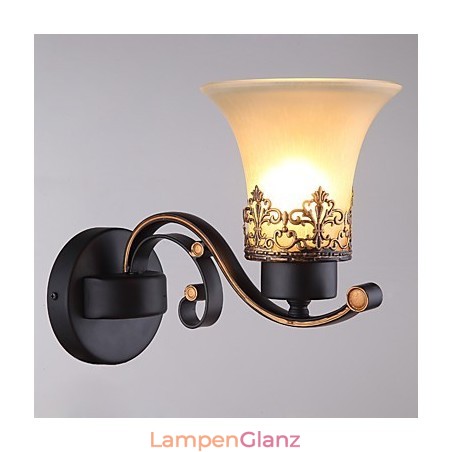 Amerikanische Vintage-Wandlampe aus Metall mit Glas im Landhausstil mit einem Kopf für die Wanddekoration im Kantinenzimmer, Wohnzimmer, Eingangsbereich