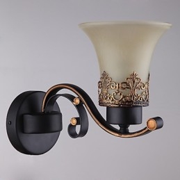 Amerikanische Vintage-Wandlampe aus Metall mit Glas im Landhausstil mit einem Kopf für die Wanddekoration im Kantinenzimmer, Wohnzimmer, Eingangsbereich