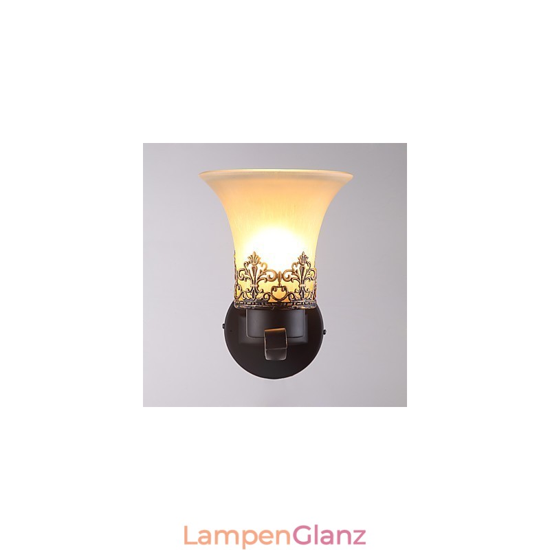 Amerikanische Vintage-Wandlampe aus Metall mit Glas im Landhausstil mit einem Kopf für die Wanddekoration im Kantinenzimmer, Wohnzimmer, Eingangsbereich