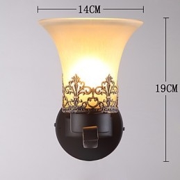 Amerikanische Vintage-Wandlampe aus Metall mit Glas im Landhausstil mit einem Kopf für die Wanddekoration im Kantinenzimmer, Wohnzimmer, Eingangsbereich