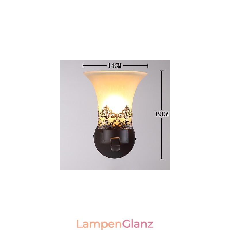 Amerikanische Vintage-Wandlampe aus Metall mit Glas im Landhausstil mit einem Kopf für die Wanddekoration im Kantinenzimmer, Wohnzimmer, Eingangsbereich