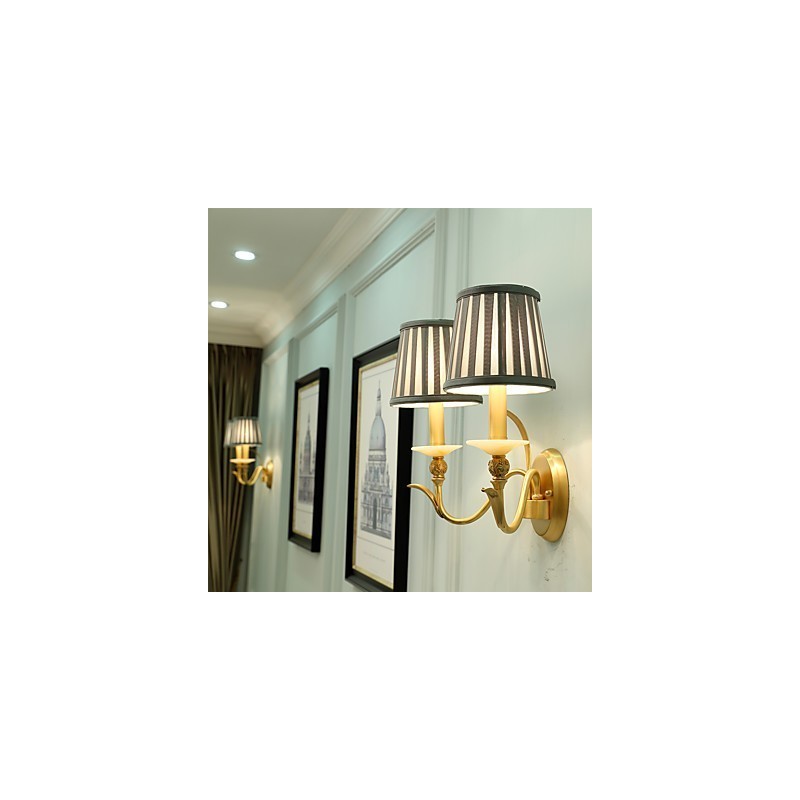 Einfaches Landhaus, traditionelles klassisches Messing-Feature für Wandleuchten im Mini-Stil, Uplight-Wandleuchter