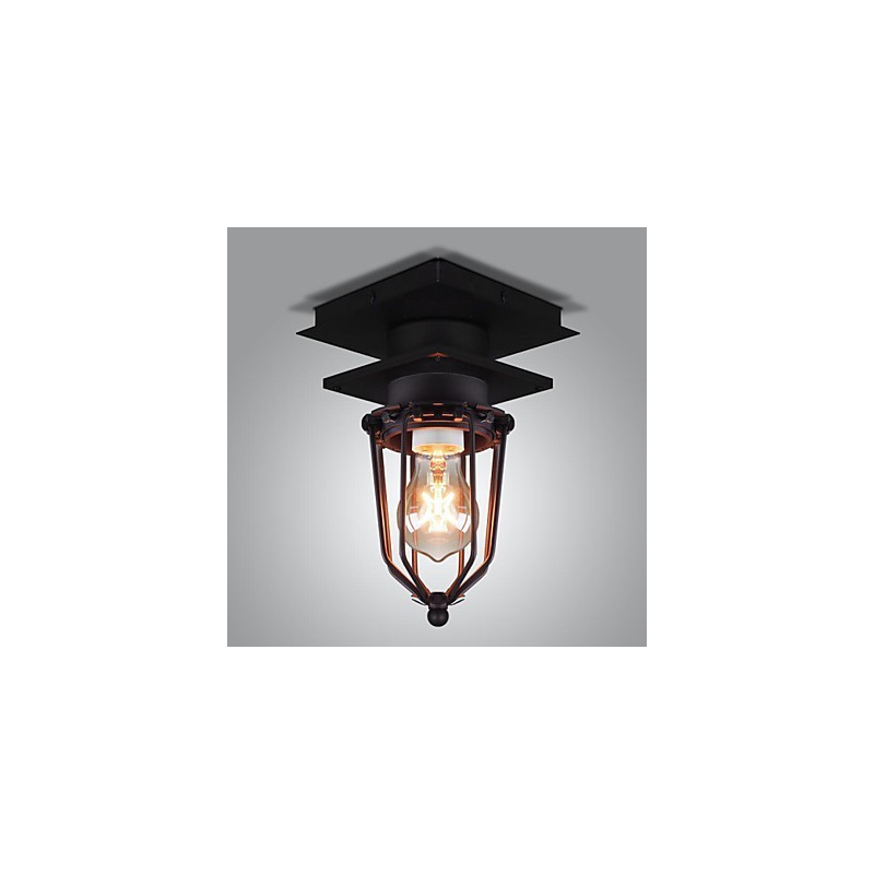 Retro Schmiedeeisen Wandleuchte Einzelkopf Antike Reminiszenzlampe Loft Amerikanische Eisen Vintage Kleine Käfige Deckenleuchte