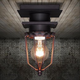 Retro Schmiedeeisen Wandleuchte Einzelkopf Antike Reminiszenzlampe Loft Amerikanische Eisen Vintage Kleine Käfige Deckenleuchte