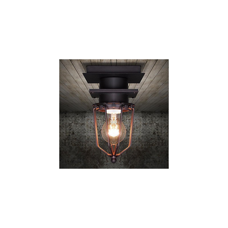 Retro Schmiedeeisen Wandleuchte Einzelkopf Antike Reminiszenzlampe Loft Amerikanische Eisen Vintage Kleine Käfige Deckenleuchte