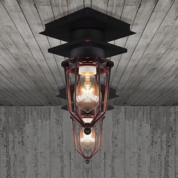 Retro Schmiedeeisen Wandleuchte Einzelkopf Antike Reminiszenzlampe Loft Amerikanische Eisen Vintage Kleine Käfige Deckenleuchte