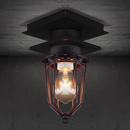 Retro Schmiedeeisen Wandleuchte Einzelkopf Antike Reminiszenzlampe Loft Amerikanische Eisen Vintage Kleine Käfige Deckenleuchte
