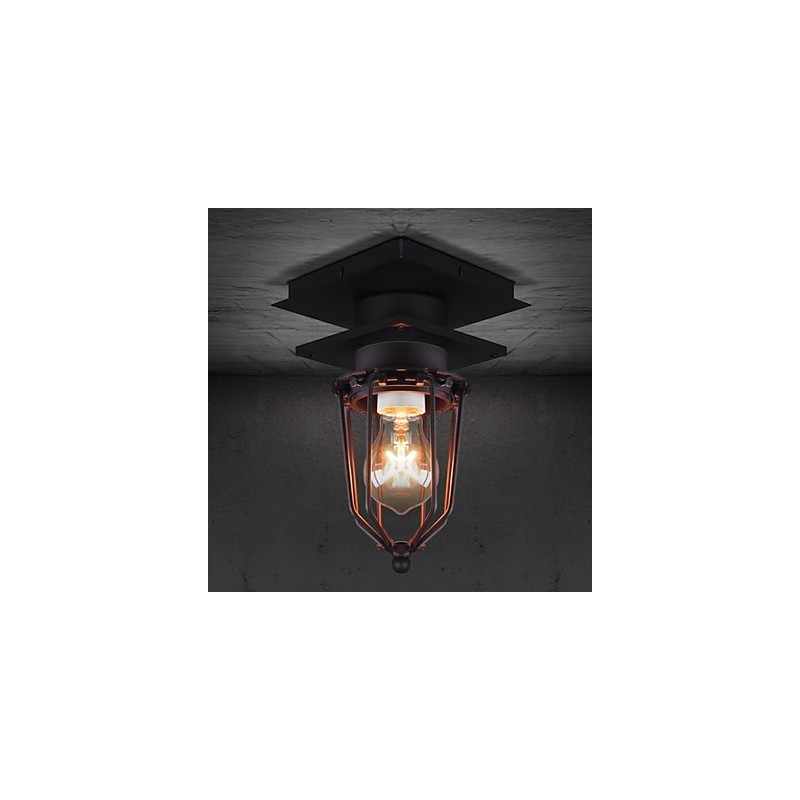 Retro Schmiedeeisen Wandleuchte Einzelkopf Antike Reminiszenzlampe Loft Amerikanische Eisen Vintage Kleine Käfige Deckenleuchte