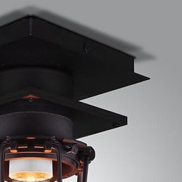 Retro Schmiedeeisen Wandleuchte Einzelkopf Antike Reminiszenzlampe Loft Amerikanische Eisen Vintage Kleine Käfige Deckenleuchte